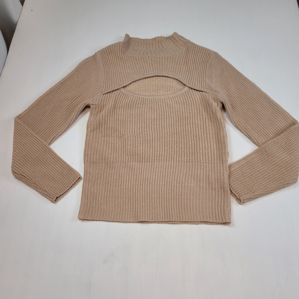 No Comment Tan Sweater
